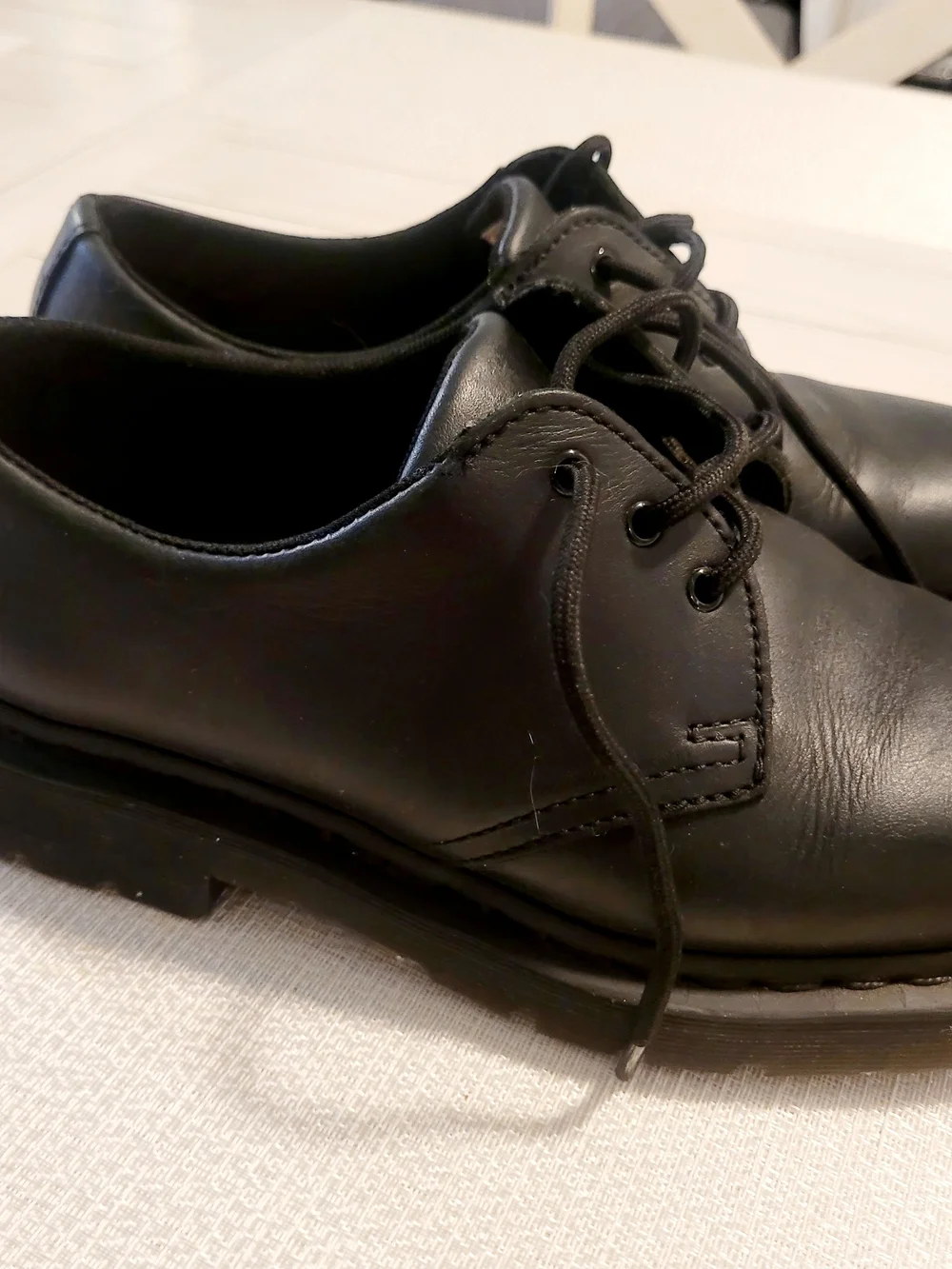 Dr. Martens Black Leather Derby Shoes with Lace-Up Closure